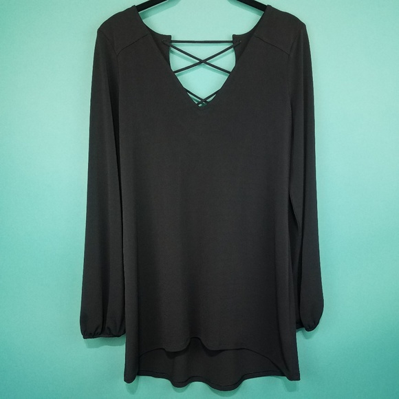 Express Tops - Express Open Criss Cross Laced Back Top